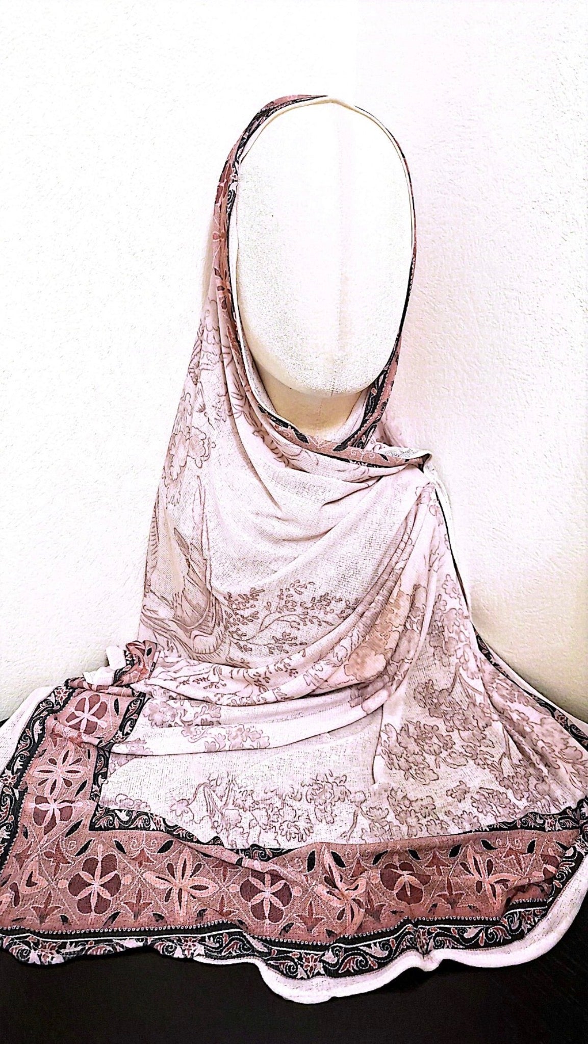 Rosa Blommig Lycra Hijab