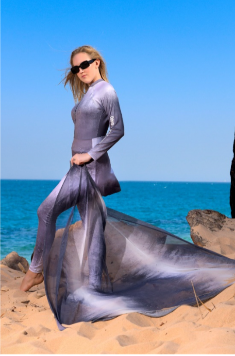 Burkini 4-delad baddräkt grå
