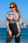 Burkini 3-delad baddräkt orange ton