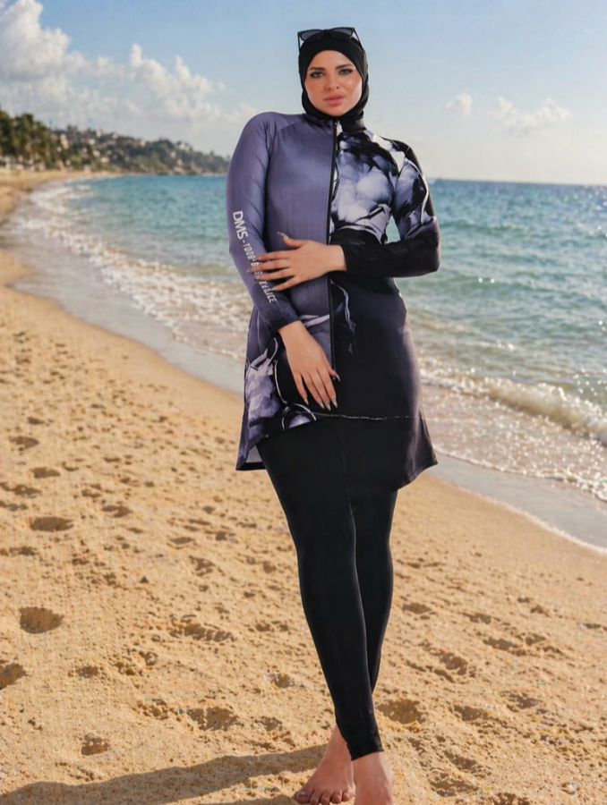 Stilren burkini – 3 delar mörk