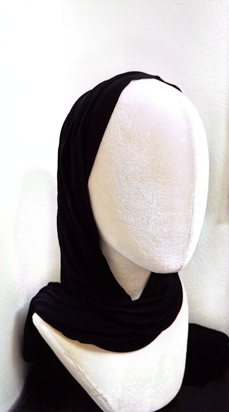 Svart Kuwait Hijab (Två Delar)