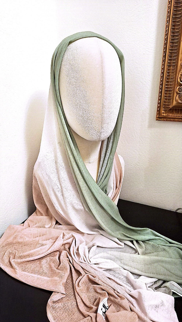 Grön & Beige Luminere Hijab